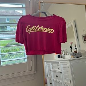 hot pink california crop top from a small boutique in belo horizonte, brazil:)